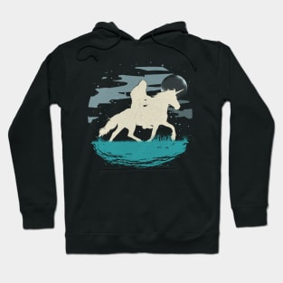 Retro Bigfoot Riding Unicorn Hoodie